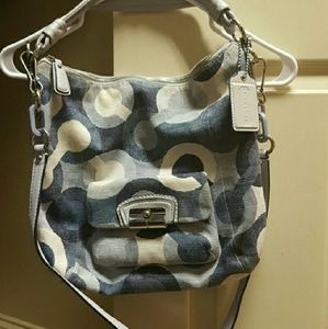 COACH KRISTIN OP ART HOBO USED SHOULDER PURSE